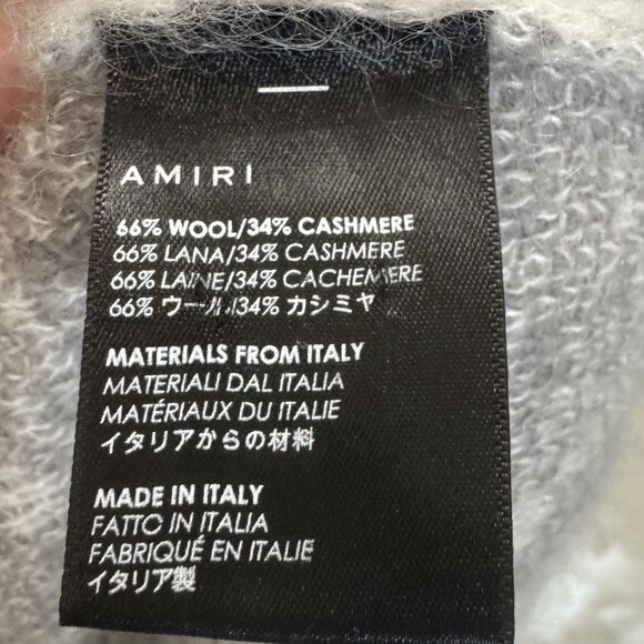 AMIRI Wool and Cashmere Blend V-Neck Cardigan - Picture 8 of 12